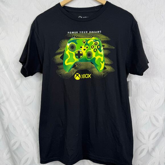 Xbox Controller Power Your Game Glow-in-the-Dark Men's T-Shirt Size M NWOT - Picture 2 of 5